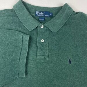 Polo Ralph Lauren Mens XL Green Heather Pique Short Sleeve Pony Logo Polo Shirt